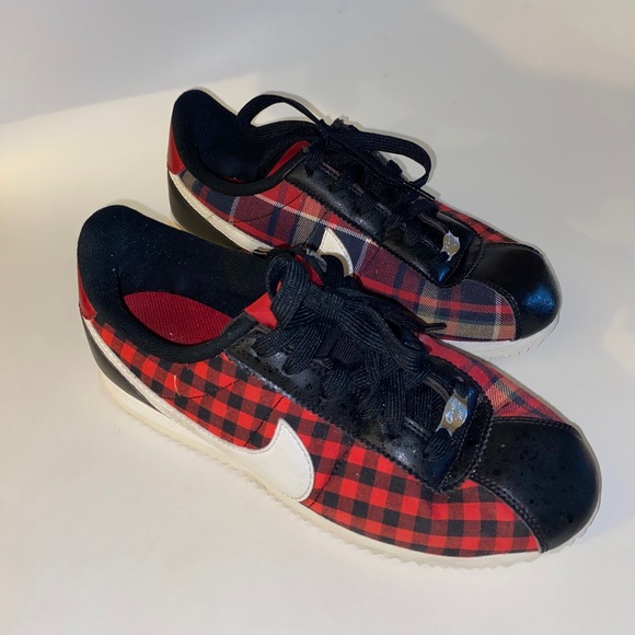 Nike Shoes - Nike Cortez AA3498-003 Plaid Red Black Sneakers Size 7